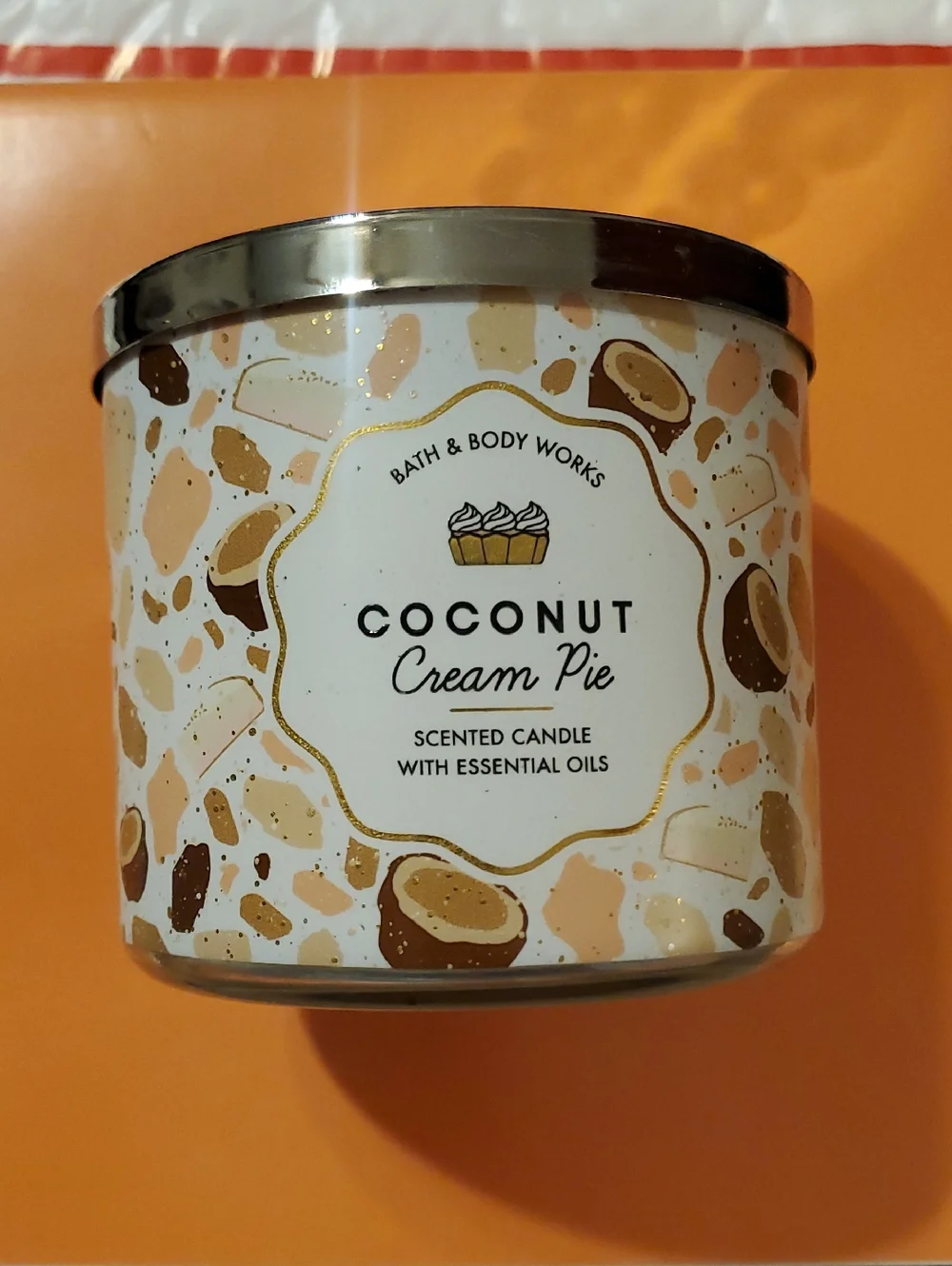 1 X Bath & Body Works Coconut Cream Pie 14.5oz 3-wick candle BBW - Picture 2 of 8